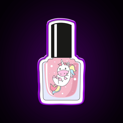 Unicorn Nail Polish Bottle Nail Salon Led Neon Sign Rgb Color - Shineneon