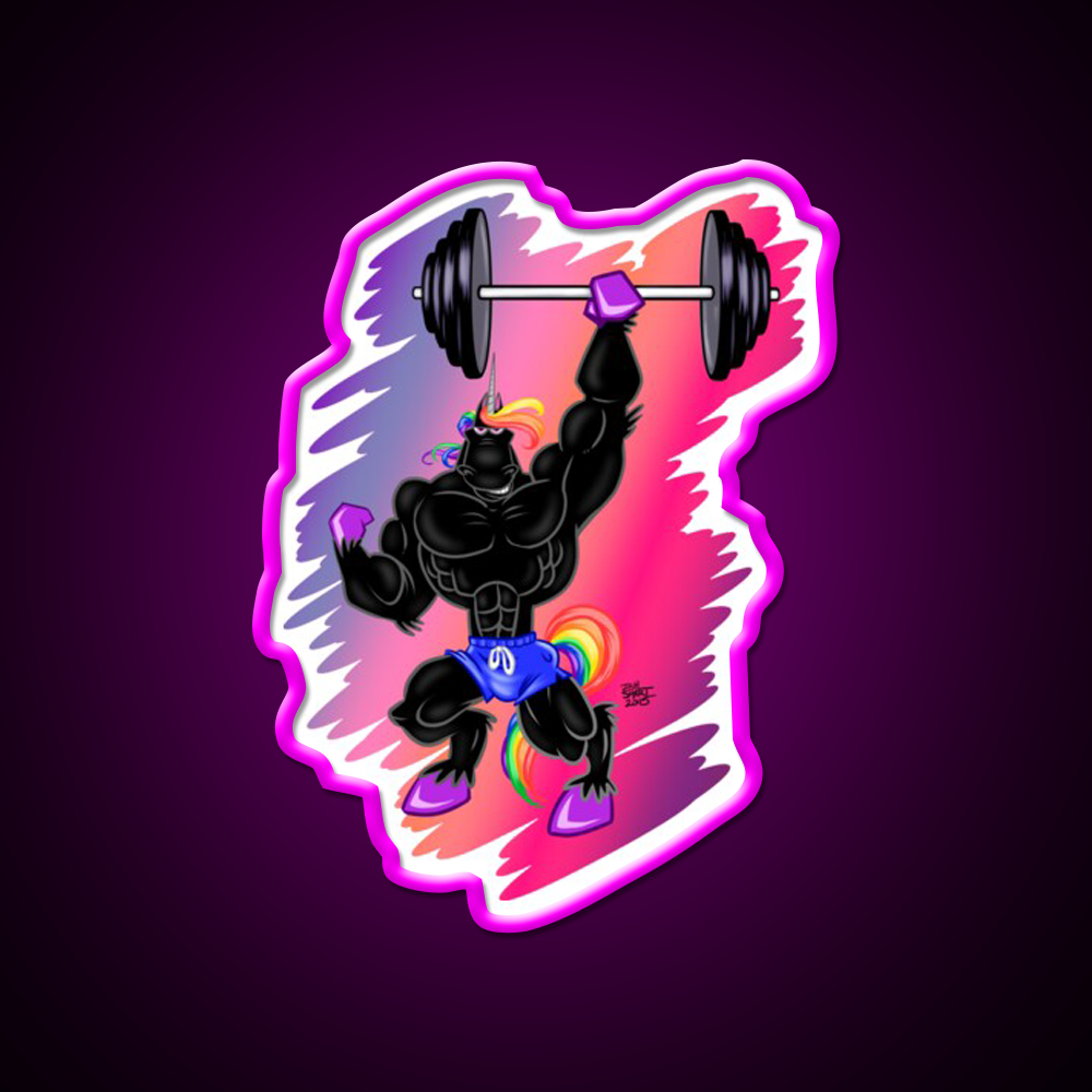 Unicorn Power Gym Fitness Led Neon Sign Rgb Color