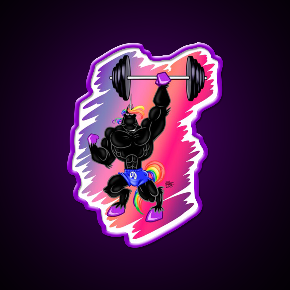 Unicorn Power Gym Fitness Led Neon Sign Rgb Color