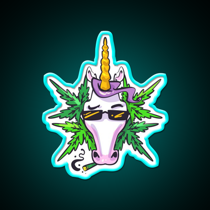 Unicorn Weed Gift Hemp Inspired Green Leaf Led Neon Sign 420 Neon Decor Rgb Color - Size and dimension reference