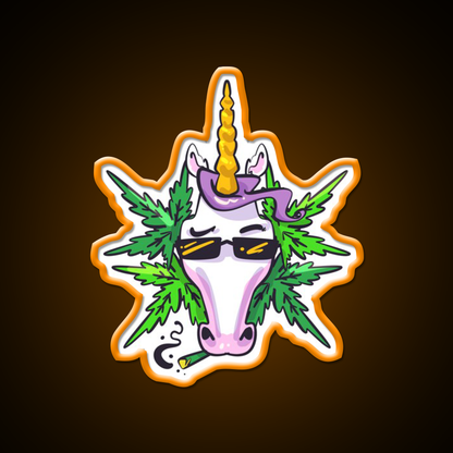 Unicorn Weed Gift Hemp Inspired Green Leaf Led Neon Sign 420 Neon Decor Rgb Color - LED neon sign view 6