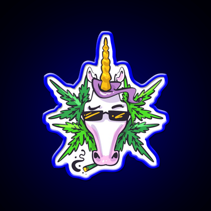 Unicorn Weed Gift Hemp Inspired Green Leaf Led Neon Sign 420 Neon Decor Rgb Color - Shineneon