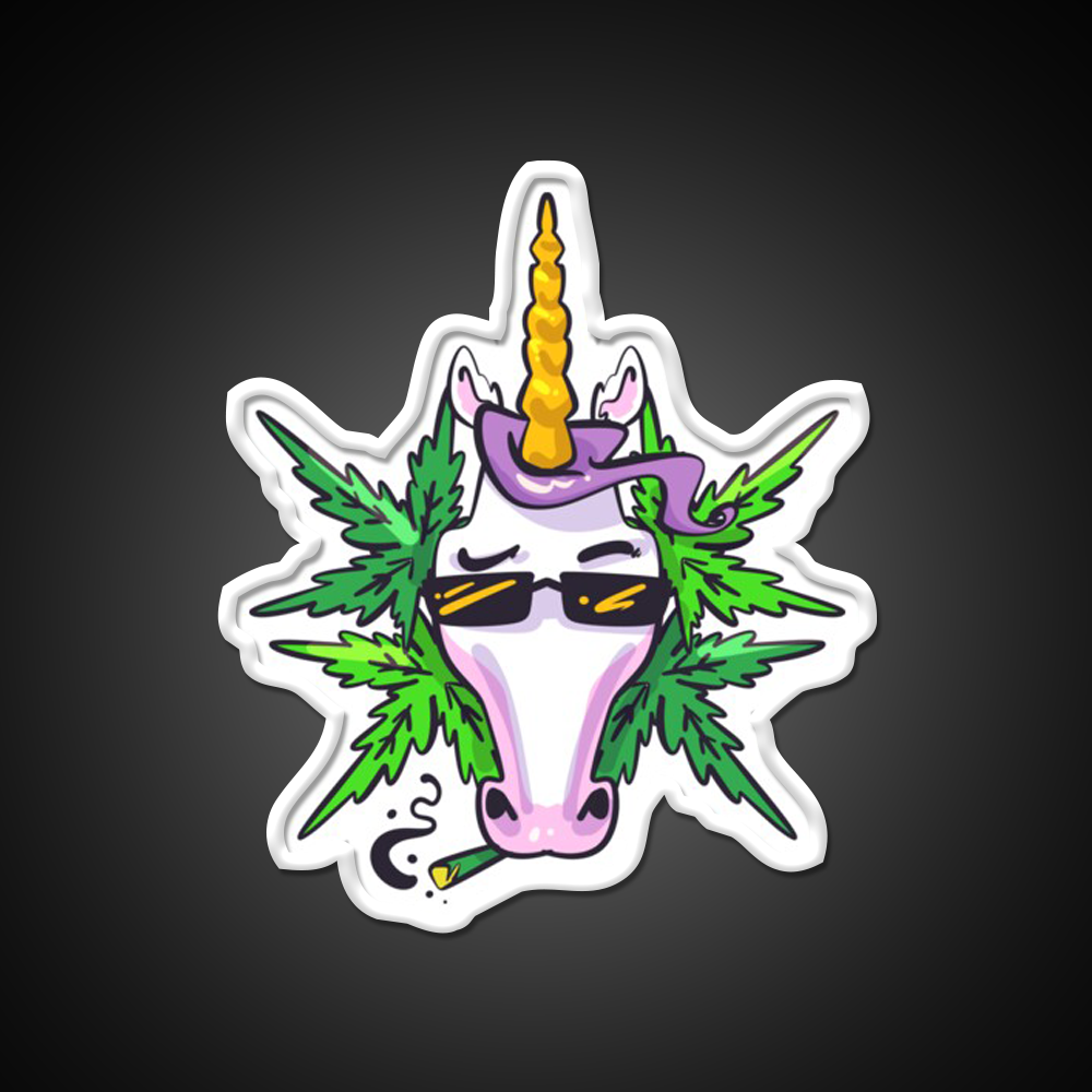 Unicorn Weed Gift Hemp Inspired Green Leaf Led Neon Sign 420 Neon Decor Rgb Color - LED neon sign view 11