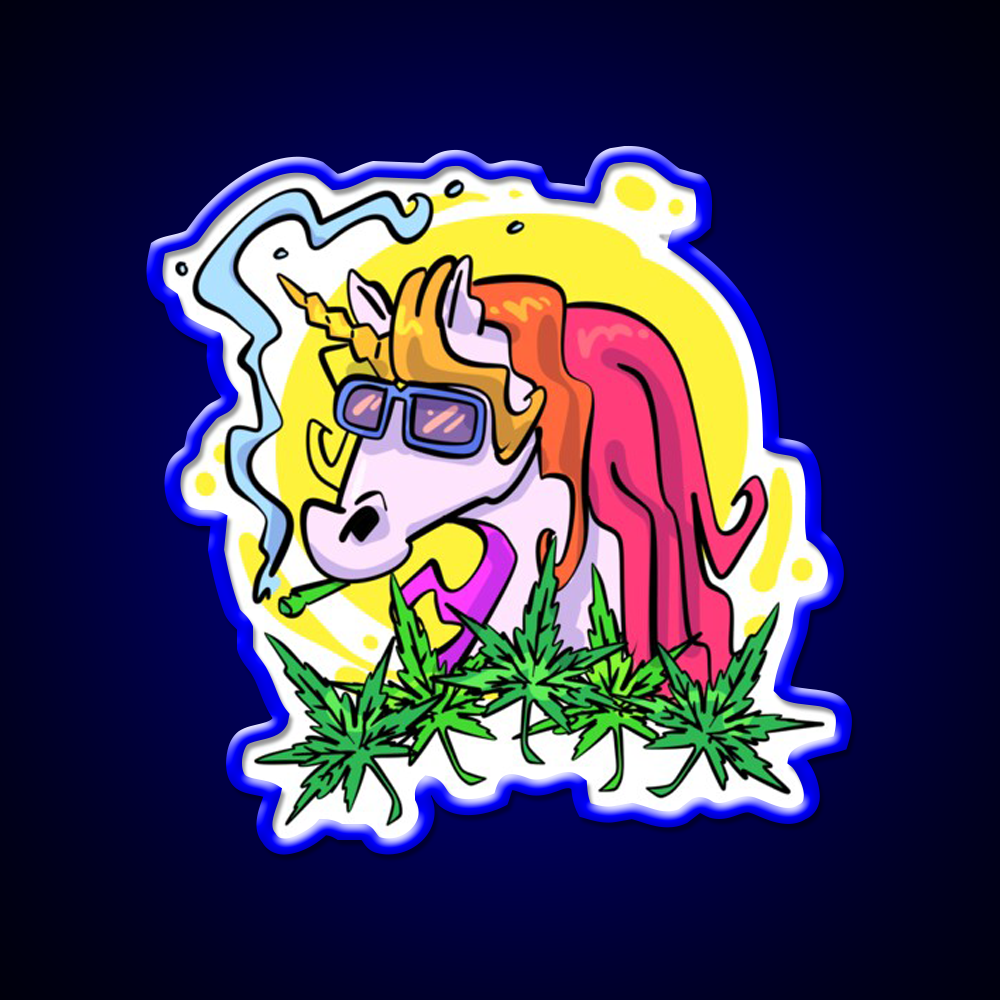 Unicorn Weed Gift Hemp Inspired Green Leaf Led Neon Sign Rgb Color - LED neon sign view 5