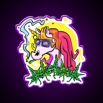 Unicorn Weed Gift Hemp Inspired Green Leaf Led Neon Sign Rgb Color - LED neon sign view 9