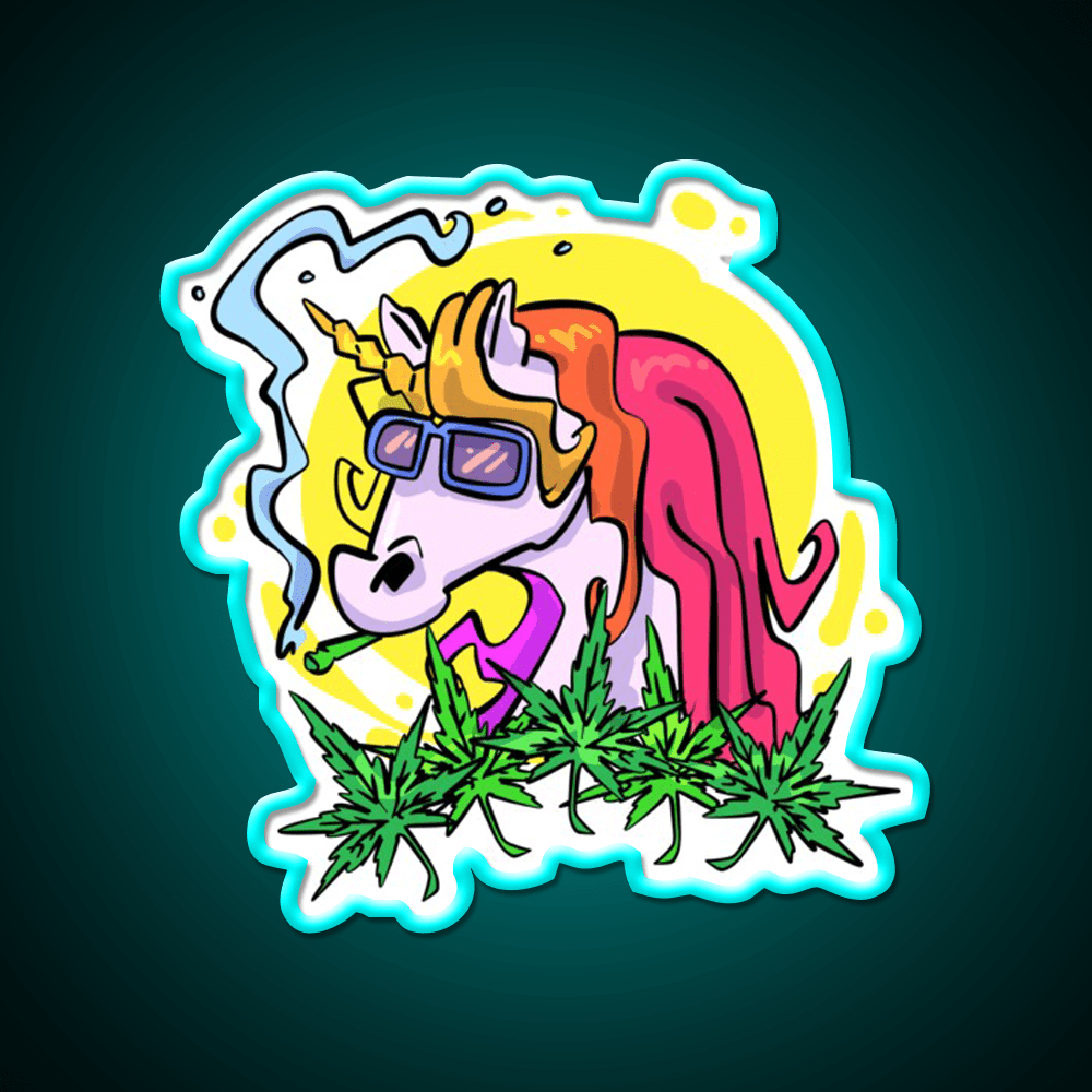 Unicorn Weed Gift Hemp Inspired Green Leaf Led Neon Sign Rgb Color - Shineneon