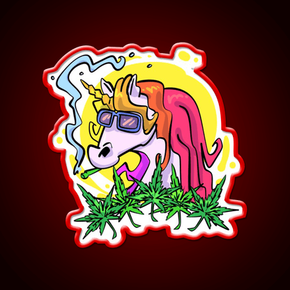 Unicorn Weed Gift Hemp Inspired Green Leaf Led Neon Sign Rgb Color - Shineneon
