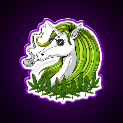 Unicorn Weed Hemp Inspired Green Leaf Led Neon Sign Rgb Color - LED neon sign view 9