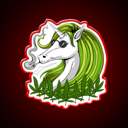 Unicorn Weed Hemp Inspired Green Leaf Led Neon Sign Rgb Color - LED neon sign view 10
