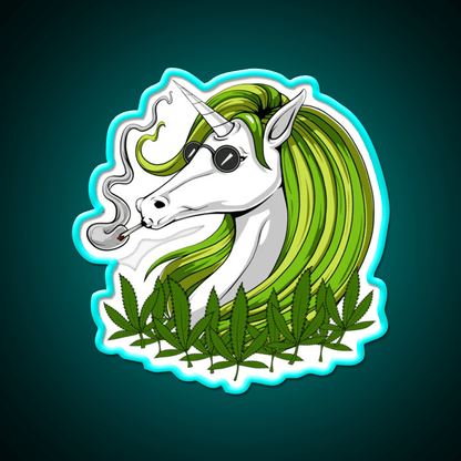 Unicorn Weed Hemp Inspired Green Leaf Led Neon Sign Rgb Color - Shineneon