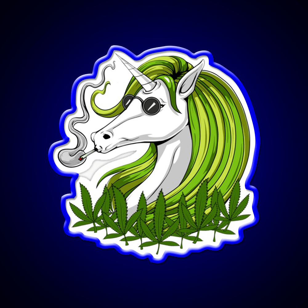 Unicorn Weed Hemp Inspired Green Leaf Led Neon Sign Rgb Color - Shineneon
