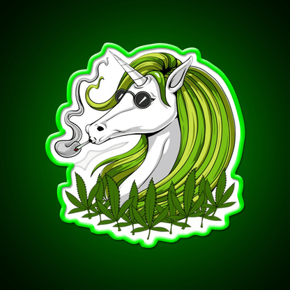Unicorn Weed Hemp Inspired Green Leaf Led Neon Sign Rgb Color - Shineneon