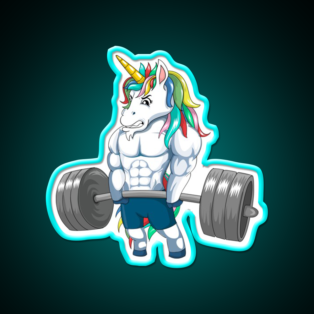 Unicorn Weightlifting Sign Deadlift Fitness Gym Sign Gym Fitness Led Neon Sign Rgb Color