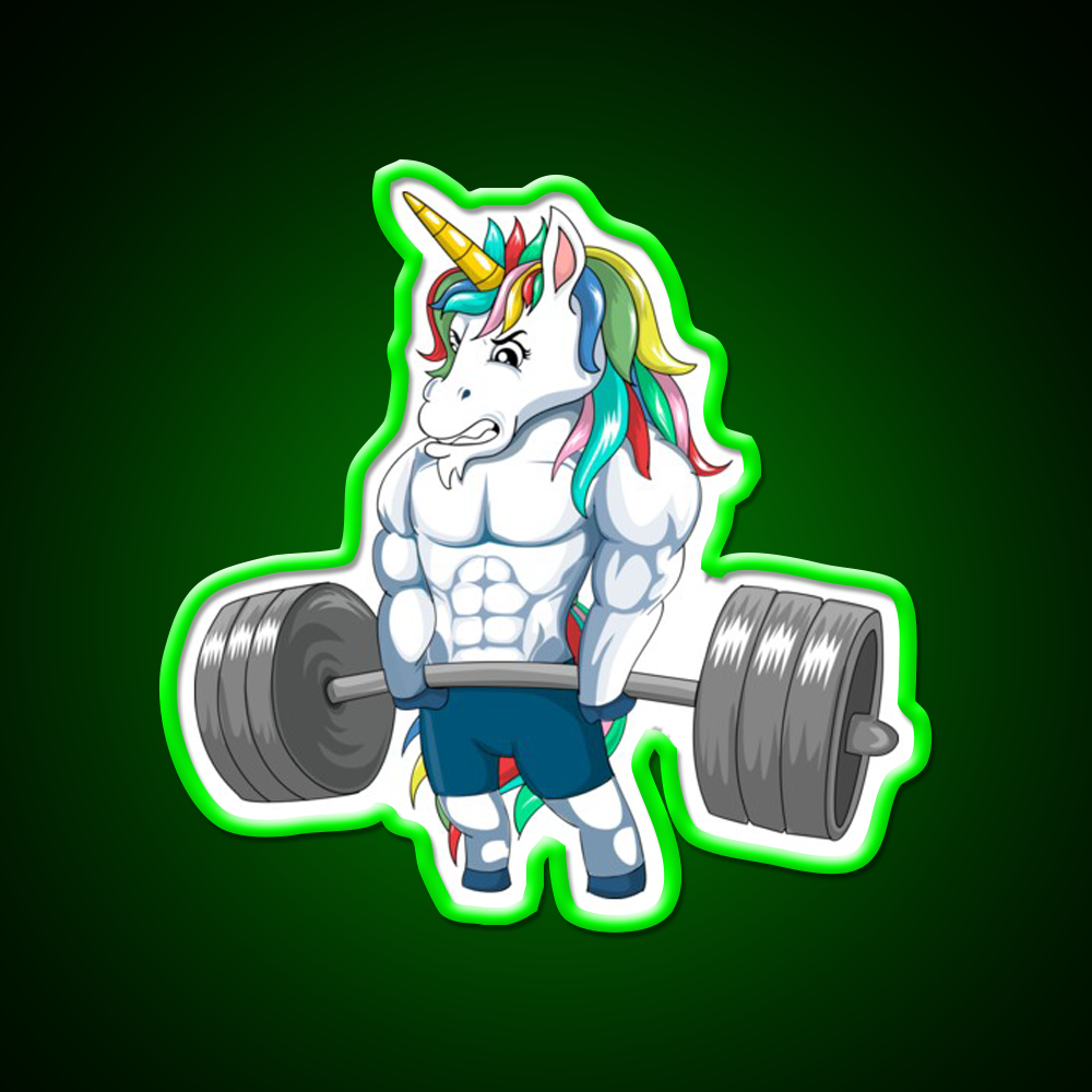 Unicorn Weightlifting Sign Deadlift Fitness Gym Sign Gym Fitness Led Neon Sign Rgb Color