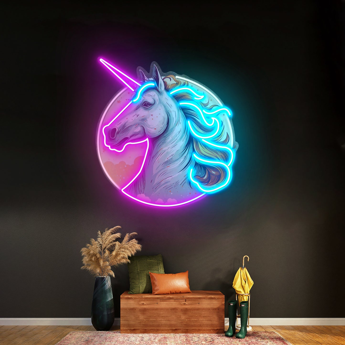 Unicorn With Moon Led Neon Sign Light Custom Led Signs