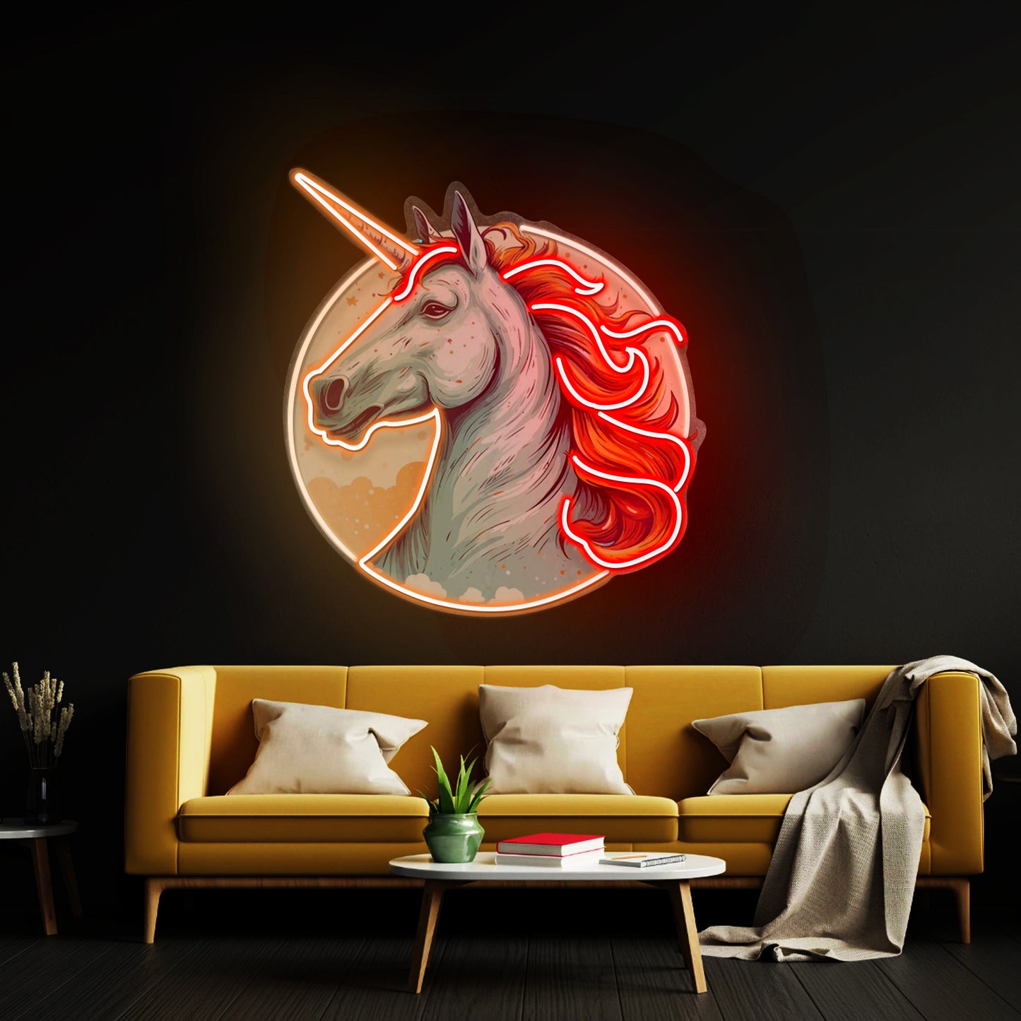 Unicorn With Moon Led Neon Sign Light Custom Led Signs