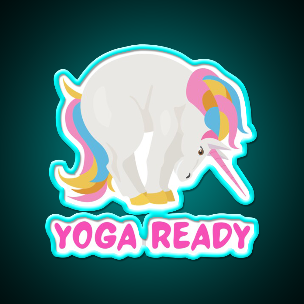 Unicorn Yogayoga Ready Yoga Led Neon Sign For Wellness Space Rgb Color