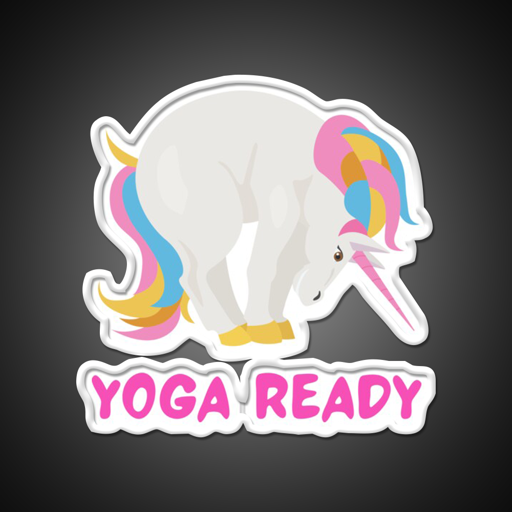 Unicorn Yogayoga Ready Yoga Led Neon Sign For Wellness Space Rgb Color