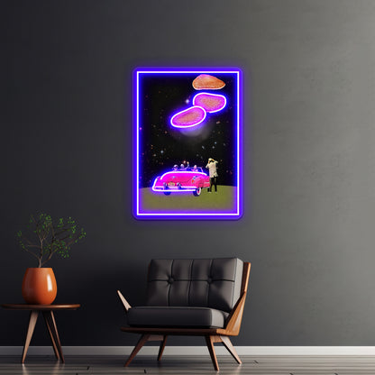 Unidentified Flying Object Artwork Personalized Neon Signs