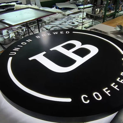 Union Brewed Coffee Acrylic Business Logo Sign - Shineneon