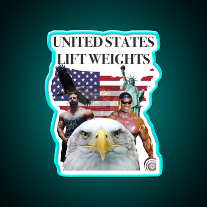 United States Lift Weights Gym Fitness Led Neon Sign Rgb Color