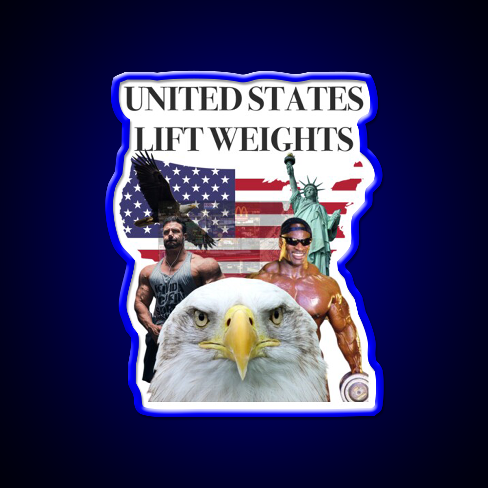 United States Lift Weights Gym Fitness Led Neon Sign Rgb Color