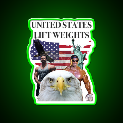 United States Lift Weights Gym Fitness Led Neon Sign Rgb Color