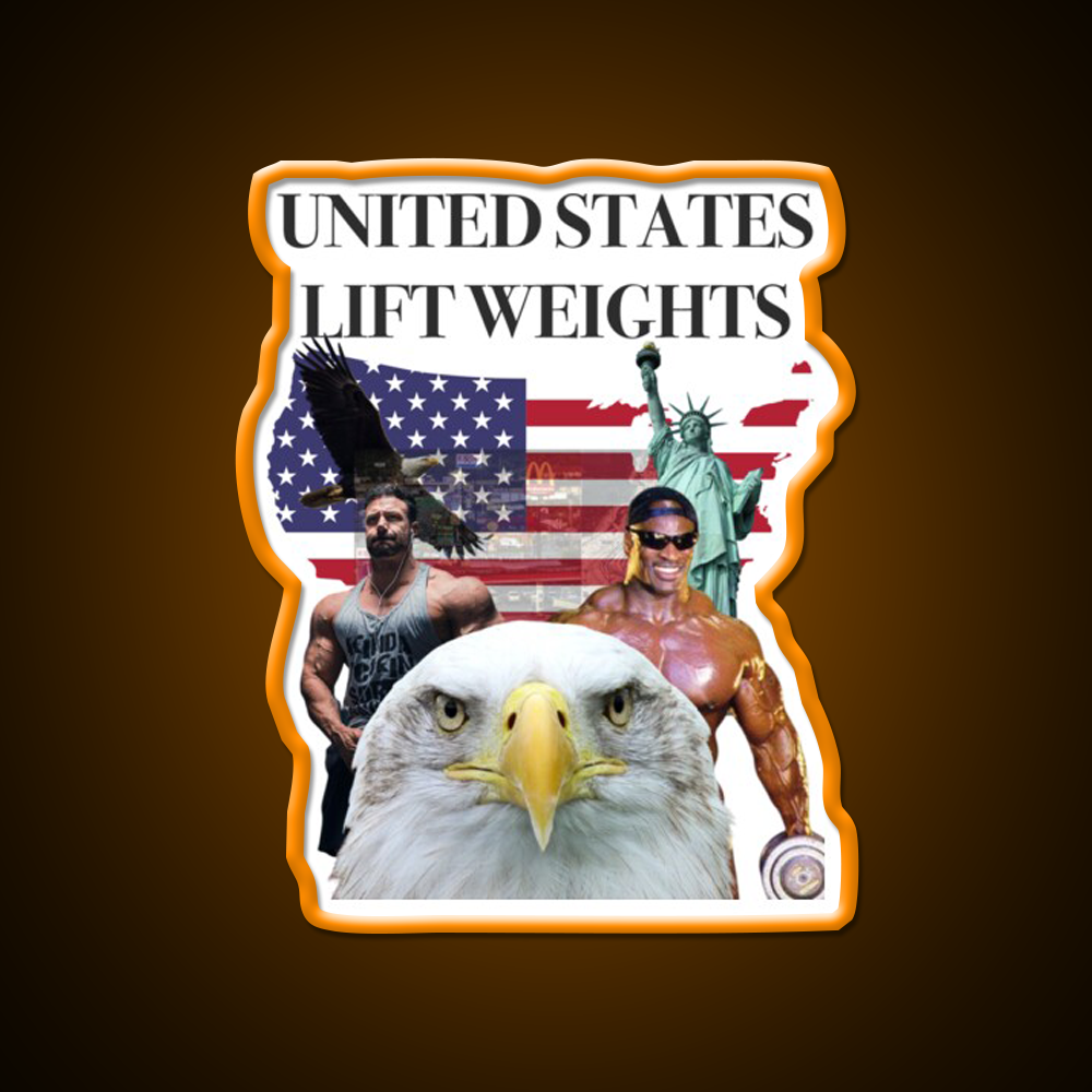 United States Lift Weights Gym Fitness Led Neon Sign Rgb Color