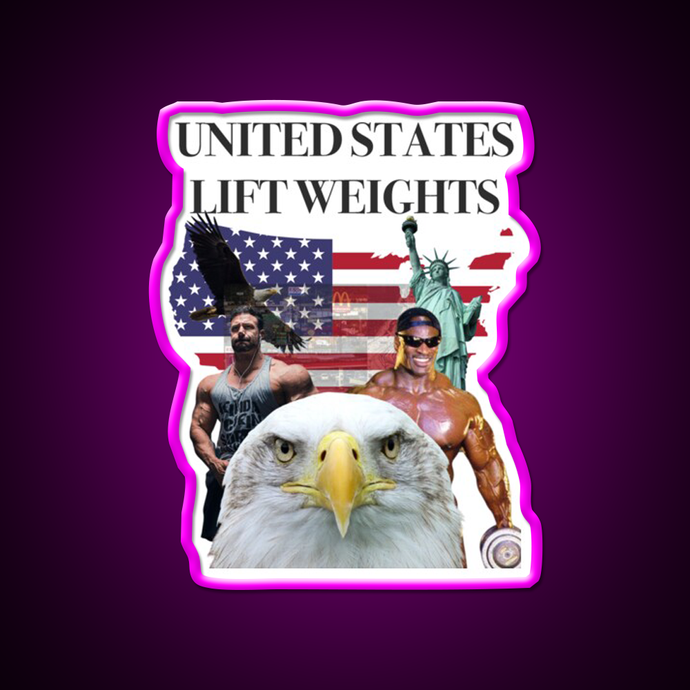 United States Lift Weights Gym Fitness Led Neon Sign Rgb Color