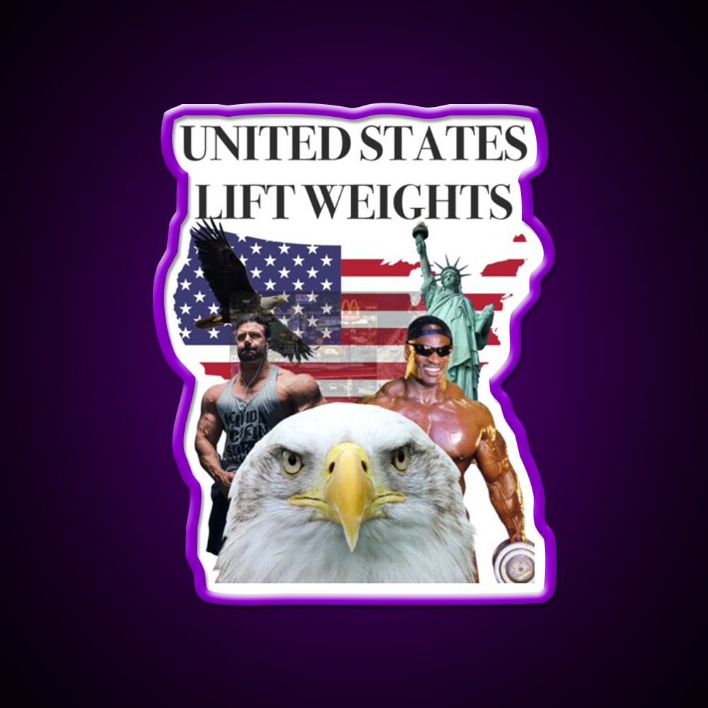 United States Lift Weights Gym Fitness Led Neon Sign Rgb Color