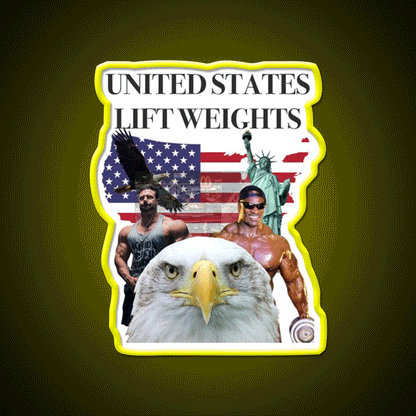 United States Lift Weights Gym Fitness Led Neon Sign Rgb Color