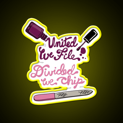 United We File Nail Salon Led Neon Sign Rgb Color - Shineneon