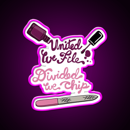 United We File Nail Salon Led Neon Sign Rgb Color - Shineneon