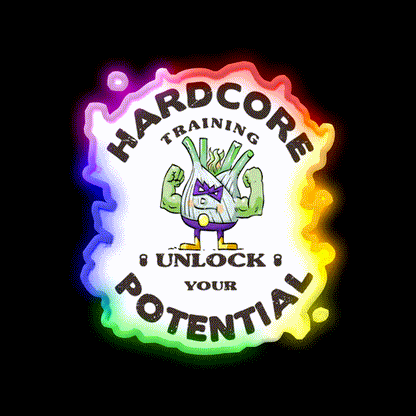 Unlock Your Potential Double Bicep Gym Fitness Led Neon Sign Rgb Color