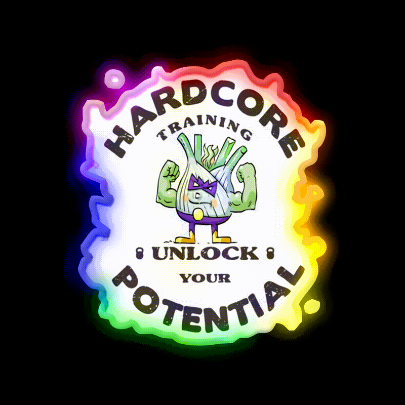 Unlock Your Potential Double Bicep Gym Fitness Led Neon Sign Rgb Color