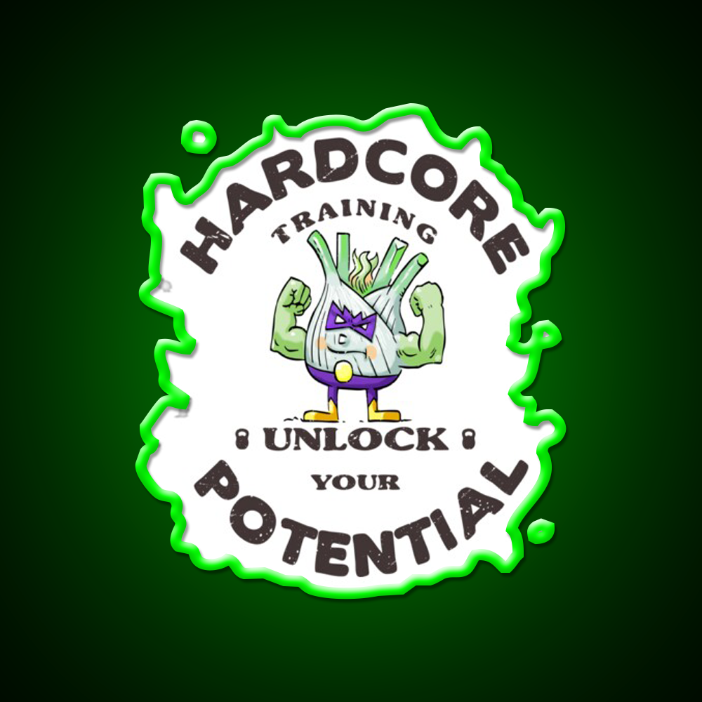 Unlock Your Potential Double Bicep Gym Fitness Led Neon Sign Rgb Color