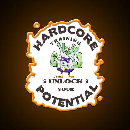 Unlock Your Potential Double Bicep Gym Fitness Led Neon Sign Rgb Color