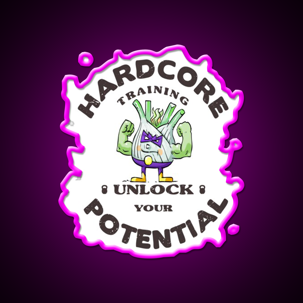 Unlock Your Potential Double Bicep Gym Fitness Led Neon Sign Rgb Color