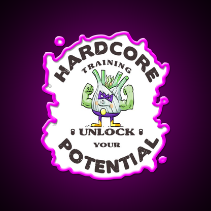 Unlock Your Potential Double Bicep Gym Fitness Led Neon Sign Rgb Color