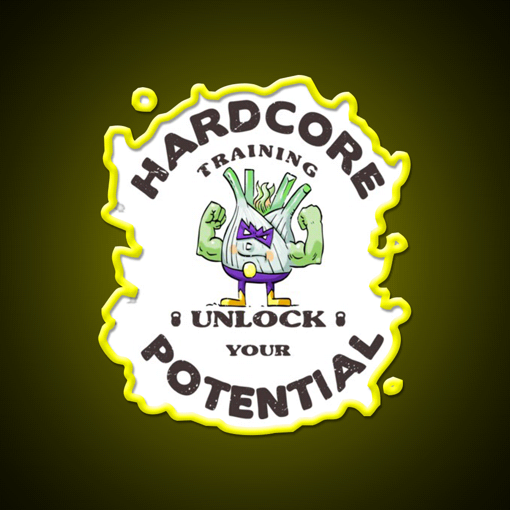 Unlock Your Potential Double Bicep Gym Fitness Led Neon Sign Rgb Color