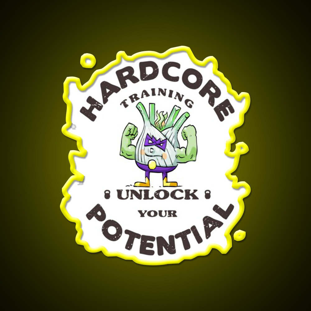 Unlock Your Potential Double Bicep Gym Fitness Led Neon Sign Rgb Color