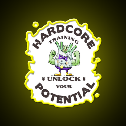 Unlock Your Potential Double Bicep Gym Fitness Led Neon Sign Rgb Color