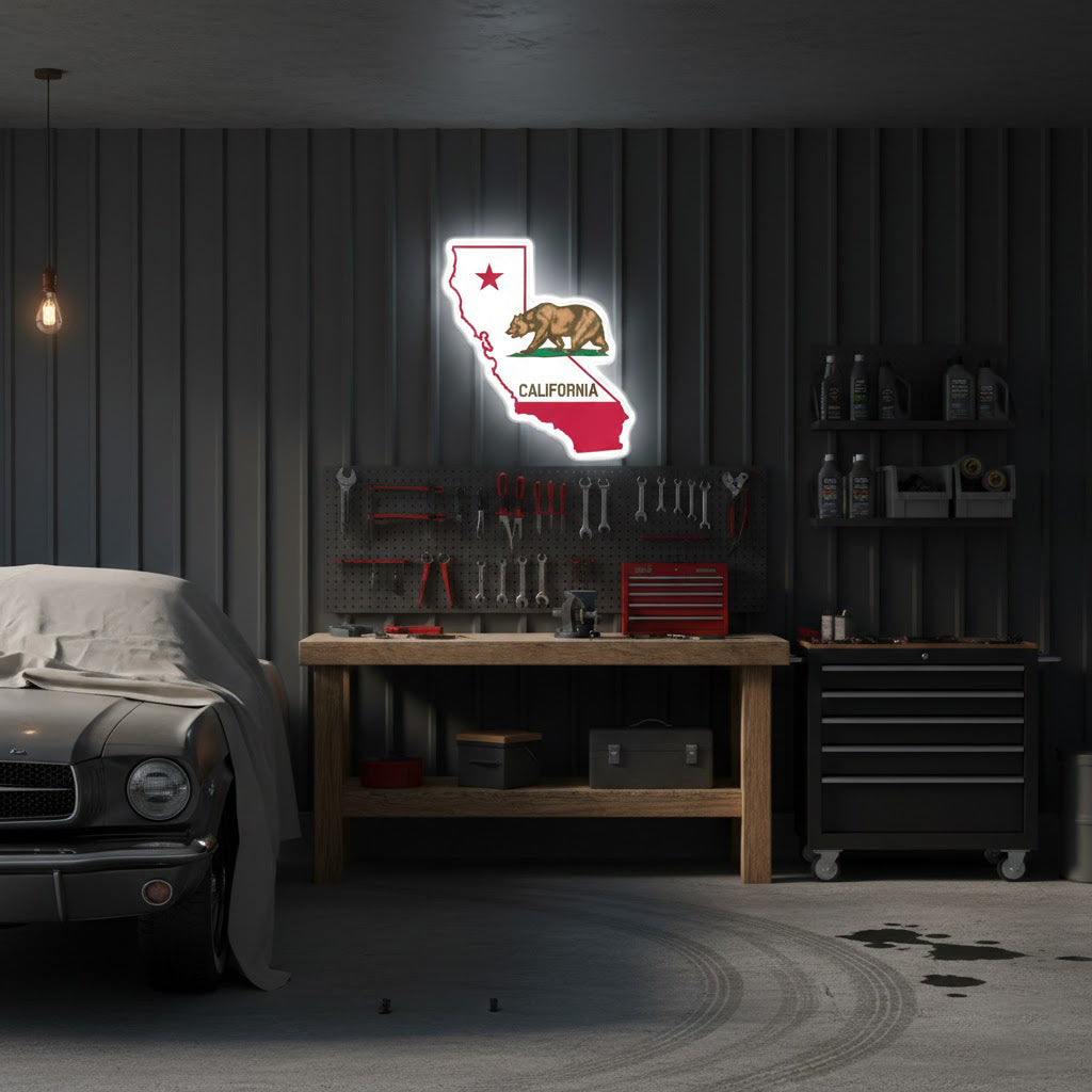 ShineNeon™ California Map LED Neon Sign - USB Power Wall Art for Modern Home Office Living Room