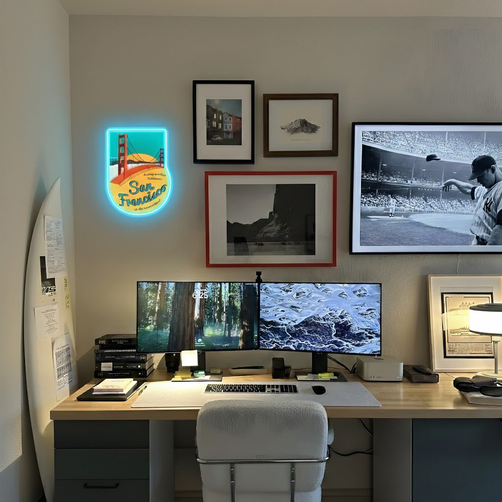 ShineNeon™ San Francisco Golden Gate Bridge LED Neon Sign - USB Power Wall Art for Home Office