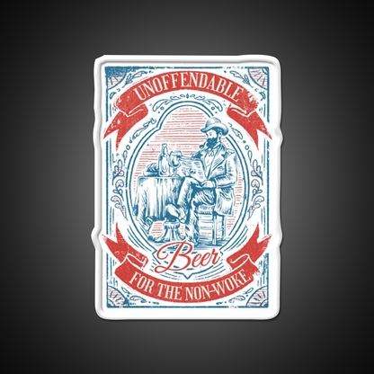 Unoffendable Beer For The Non Woke Man Cave Bar Led Neon Sign Rgb Color