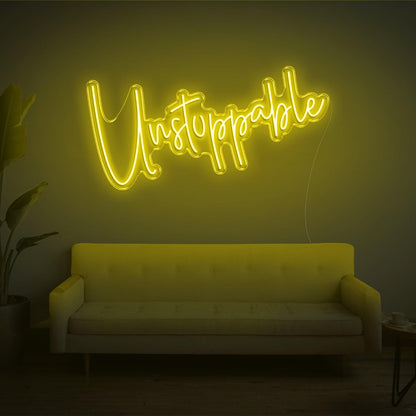Unstoppable Bright Yellow Led Neon Sign For Modern Home Studio Decor | Shineneon