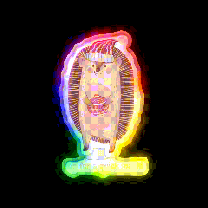 Up For A Quick Snack Food Led Neon Sign Rgb Color - LED neon sign close-up detail