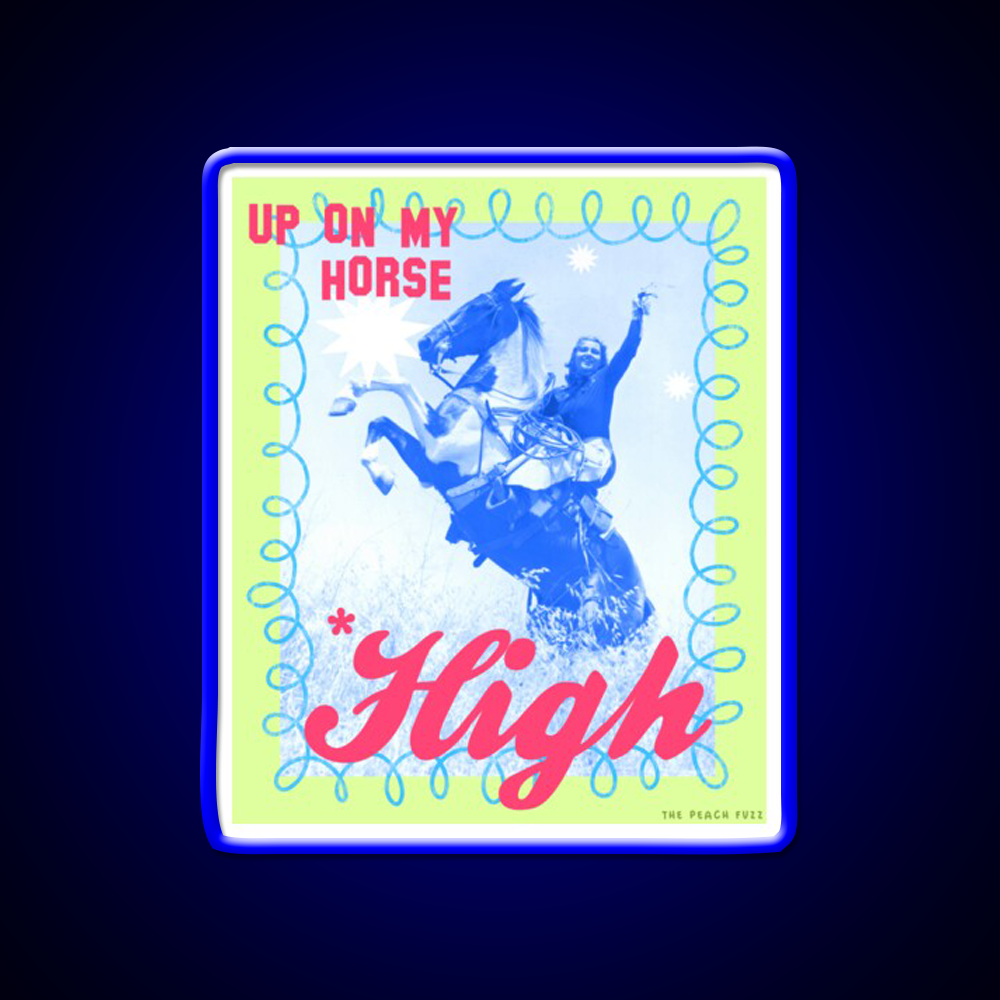 Up On My Horse High The Peach Fuzz Green Leaf Led Neon Sign Rgb Color - LED neon sign view 5