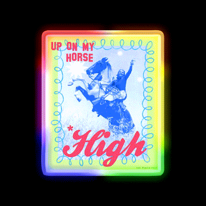 Up On My Horse High The Peach Fuzz Green Leaf Led Neon Sign Rgb Color - LED neon sign close-up detail