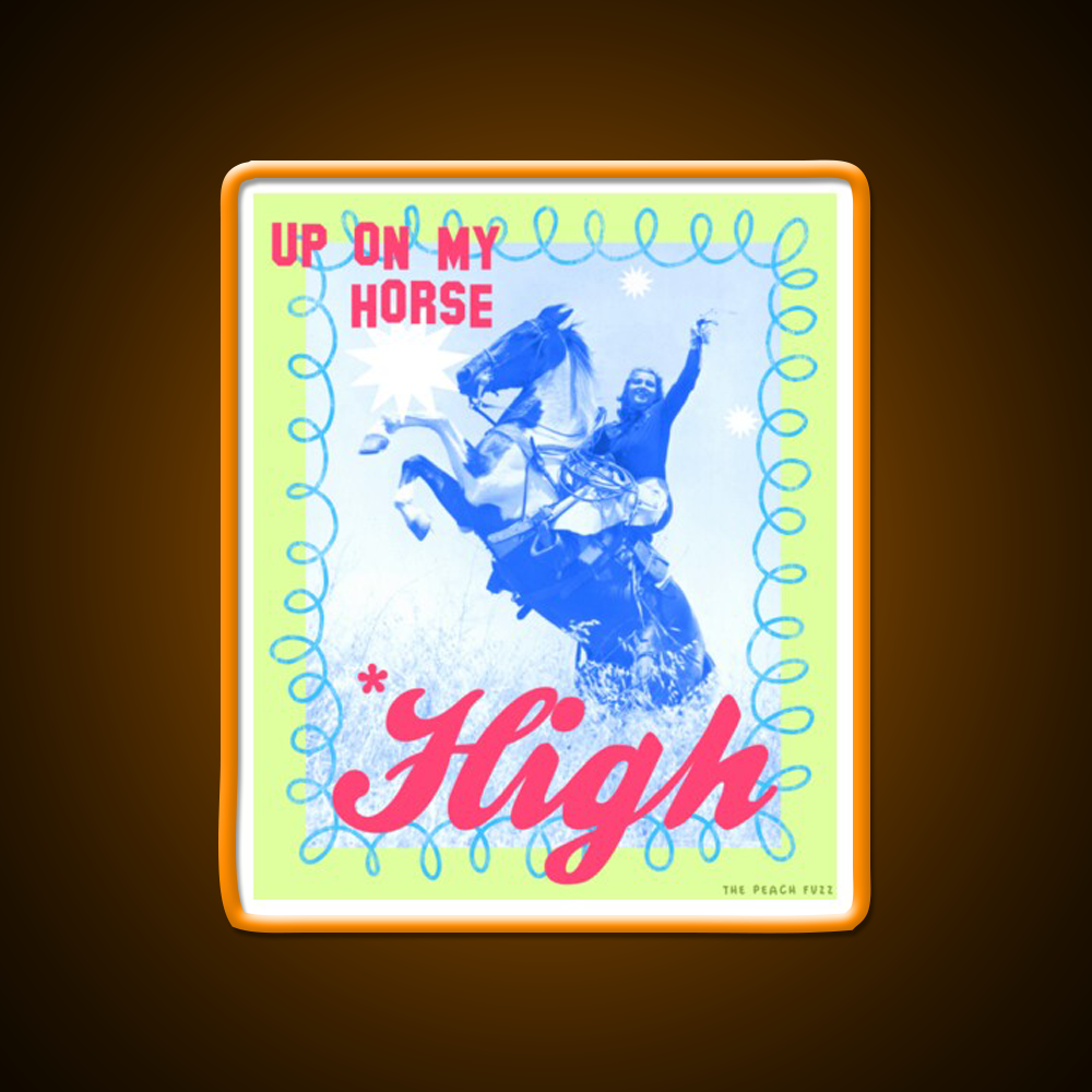 Up On My Horse High The Peach Fuzz Green Leaf Led Neon Sign Rgb Color - LED neon sign view 6
